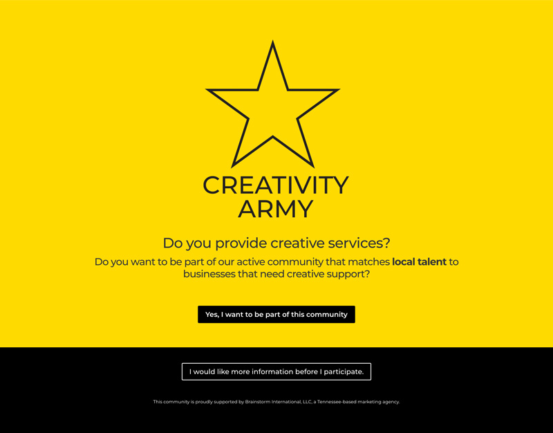 CREATIVITY ARMY SCREEN